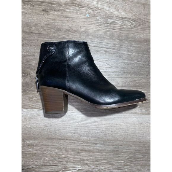 Coach Waldorf Bootie Black Polished Calf Leather Boots, Size 8.5, MSRP $318 - Picture 2 of 14